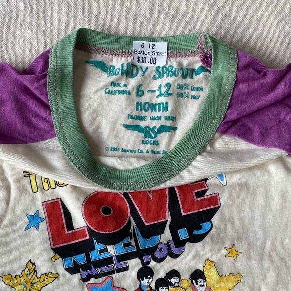 NEW Rowdy Sprout Beatles Love - 2013 - Long Sleeve Onesie - Bodysuit - Vintage - Picture 3 of 3